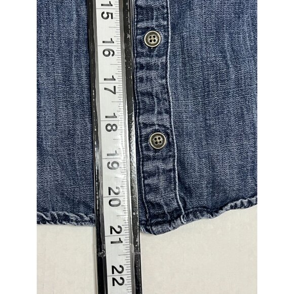 Crazy 8 Girls Blue Denim Shirt Size L 10/12 Button Down Long Sleeve Top - Picture 7 of 11